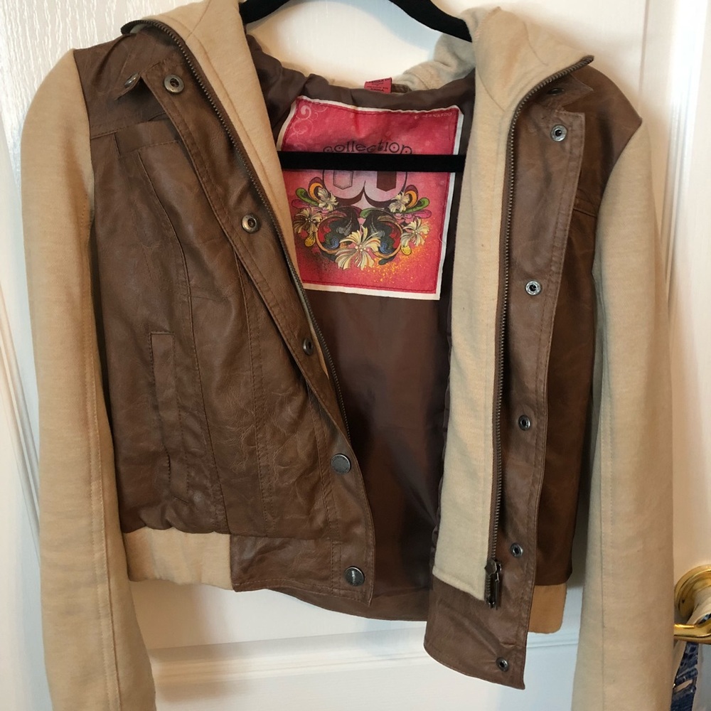 Brown Faux Leather Jacket